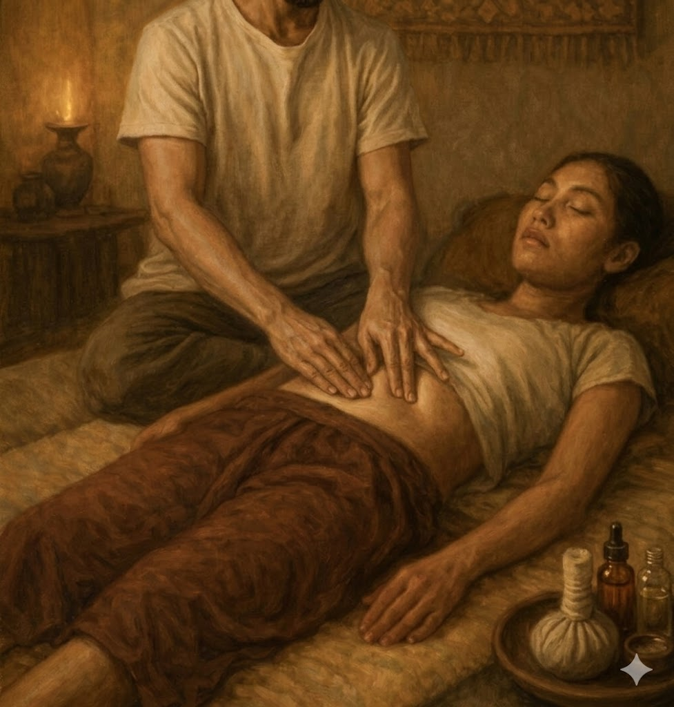Abdominal massage session